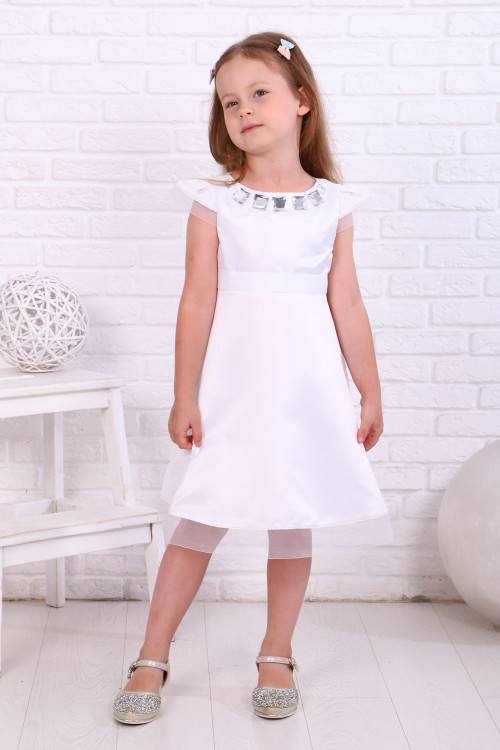 Платье «Мадам» белое (атлас) купить из Иваново интернет-магазин