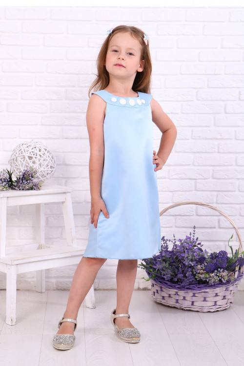 Платье «Мадам» голубое (атлас) купить из Иваново интернет-магазин