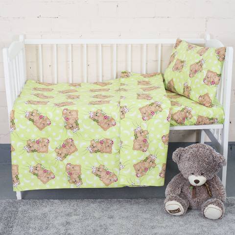 Постельное белье в детскую кроватку «Соня» (цвет зеленый) — магазин dt-37.ru