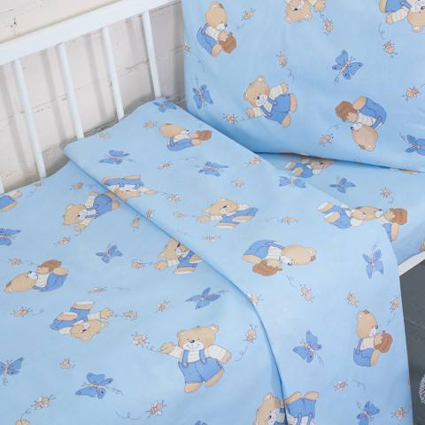 Детское постельное бельё «За медом» (цвет голубой) — магазин dt-37.ru