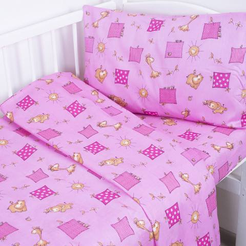 Детское постельное бельё «Жирафики» (цвет розовый) — магазин dt-37.ru