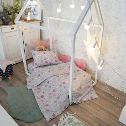 Набор постельного белья в детскую кроватку «Котики» (розовый) — магазин dt-37.ru