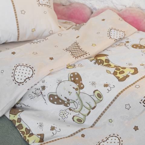 Набор постельного белья в детскую кроватку «Африка» (бежевый) — магазин dt-37.ru