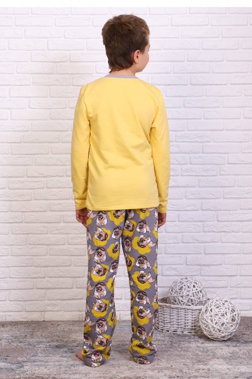 Пижама для мальчиков «Спорт» (жёлтый, футер) — магазин dt-37.ru