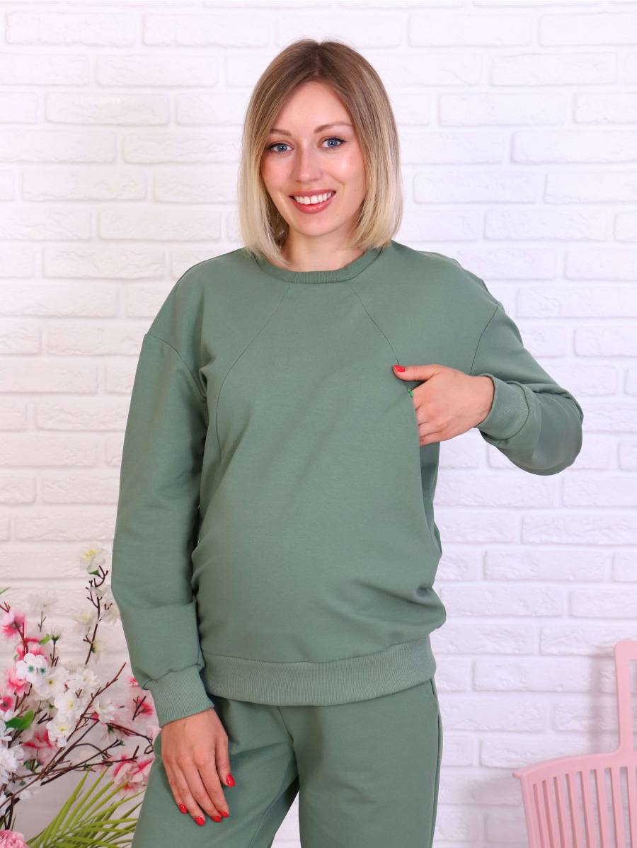 Костюм для беременных «Футер» (зелёный) — магазин dt-37.ru