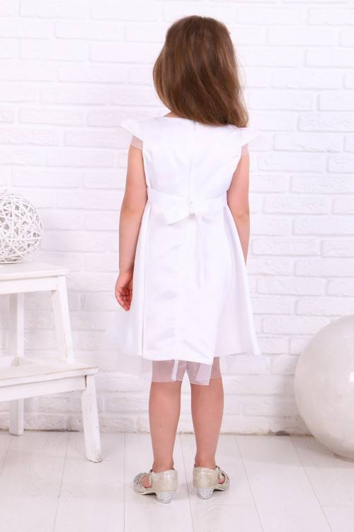 Платье «Мадам» белое (атлас) — магазин dt-37.ru