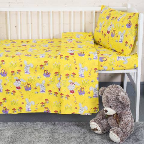 Постельное бельё для новорождённых (магазин) Детское постельное бельё «Лесная сказка» (цвет желтый)