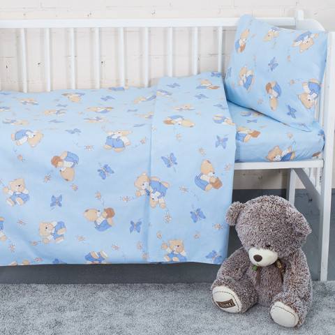 Постельное бельё для новорождённых (магазин) Детское постельное бельё «За медом» (цвет голубой)