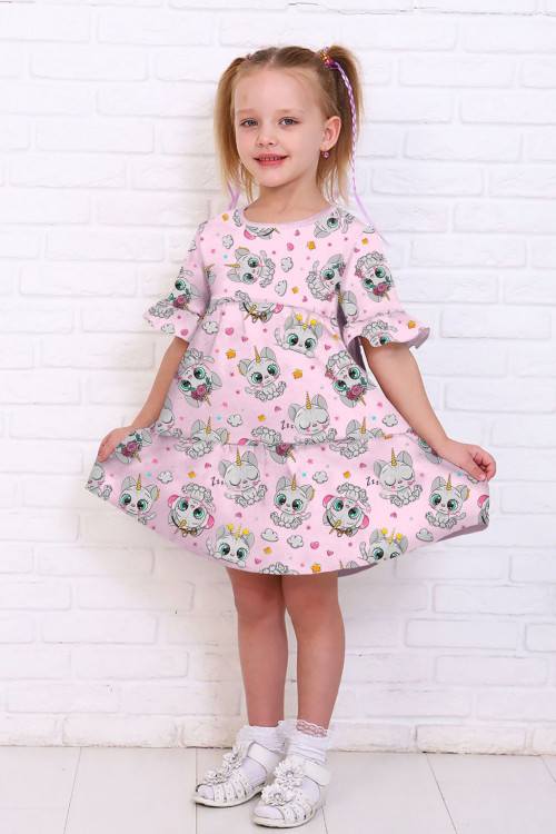 Одежда для детского сада для девочек Платье «Киса» (кулирка)