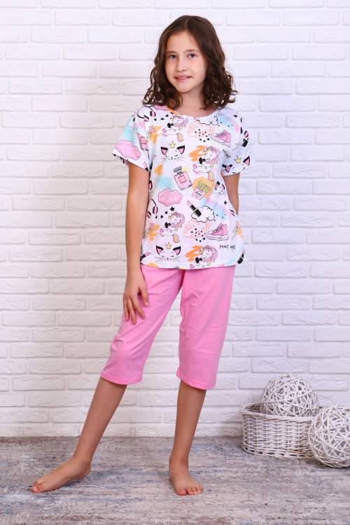 Пижамы, сорочки для девочек (магазин) Пижама для девочек «Милашка» (кулирка)