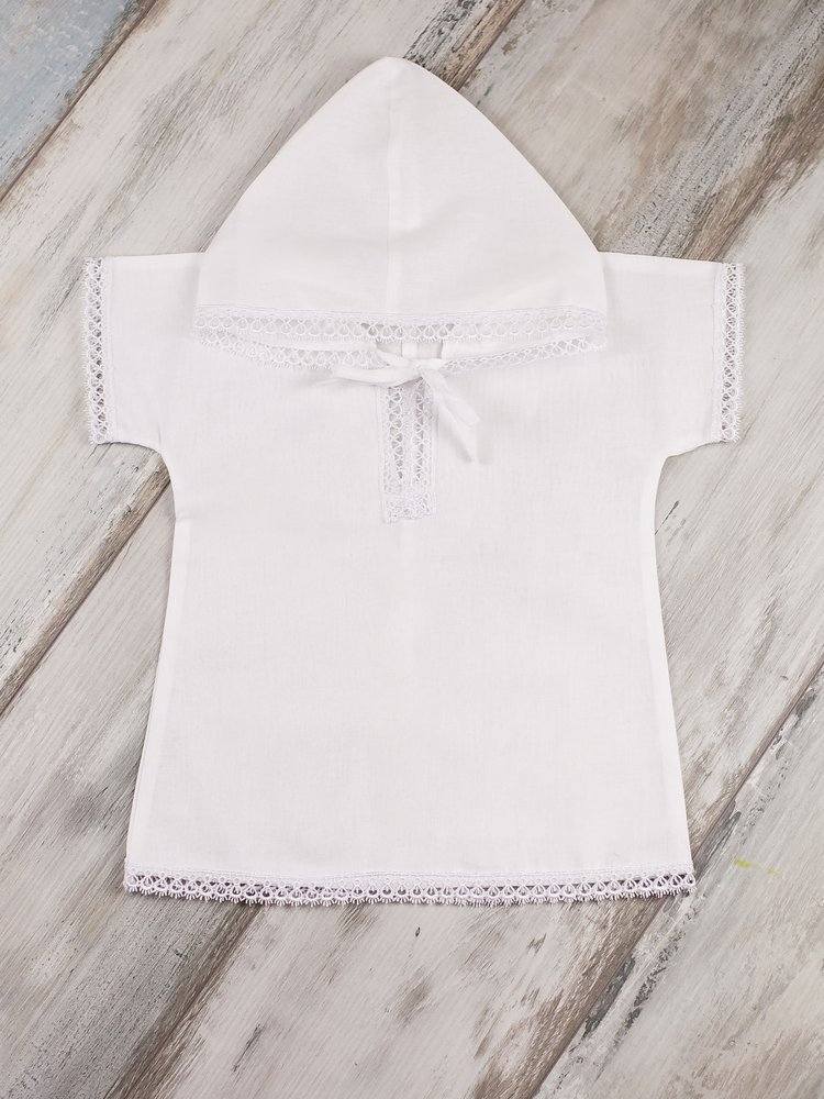 Крестильные комплекты для новорождённых (магазин) Рубашка крестильная с капюшоном модель 6 (ситец)