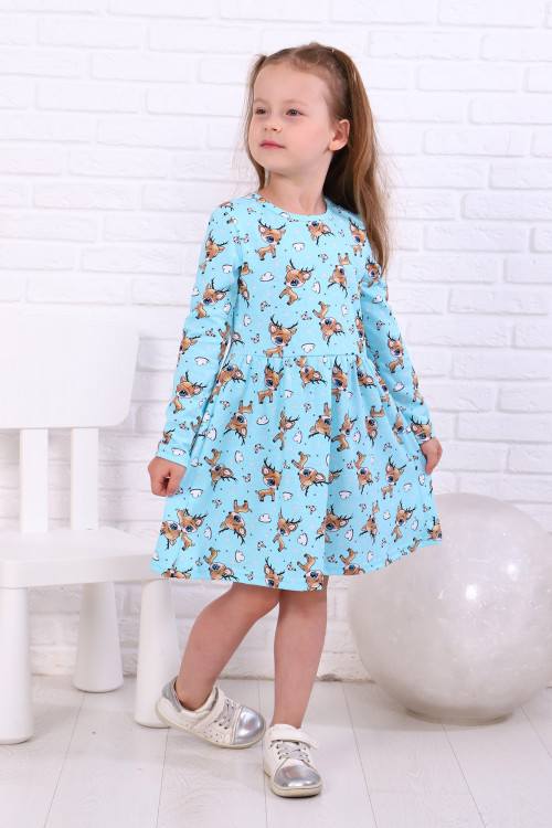 Одежда для детского сада для девочек Платье «Олешек» (кулирка, 100% хлопок)